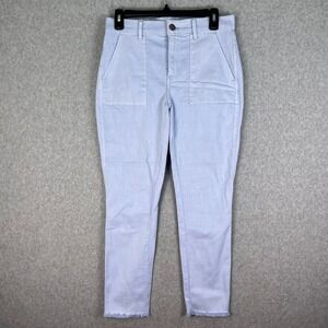 Loft Pants‎ Women's 2 Blue Skinny Crop Raw Hem Cropped Ankle Casual 29x25